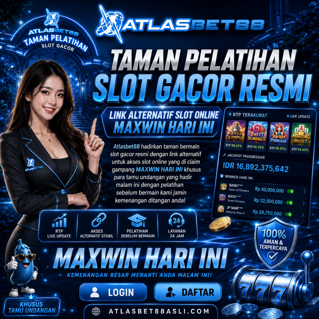 ATLASBET88: Link Login Slot Qris dengan Update Game dan RTP Harian